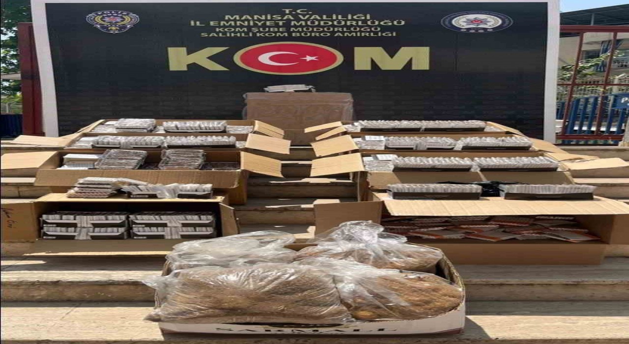 Manisada 59 bin doldurulmuş makaron ele geçirildi