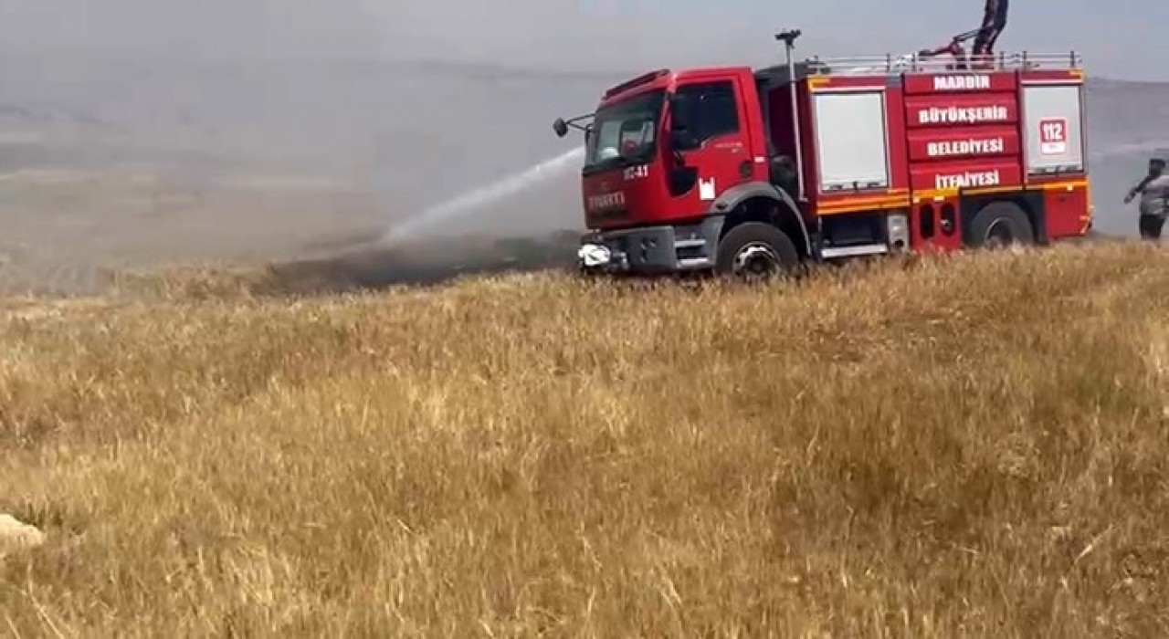 Mardinde ekili arazide çıkan yangın söndürüldü