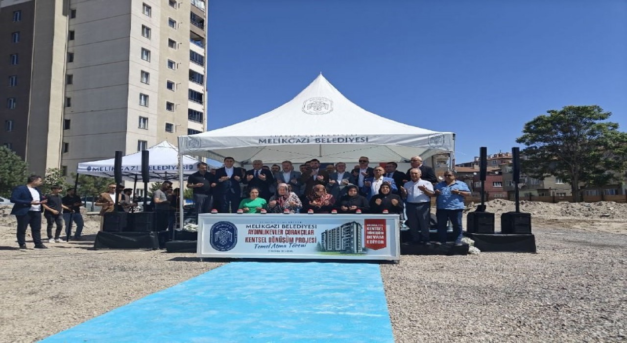 Melikgazide 72 daire ve 13 dükkanın temeli atıldı