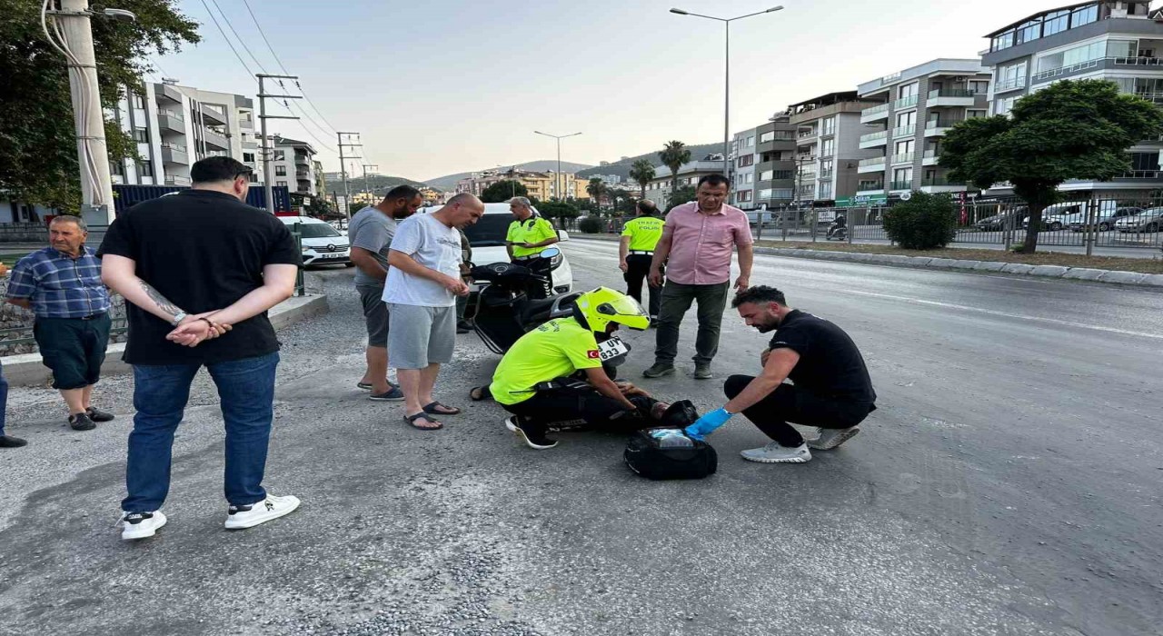 Milasta otomobil ile motosiklet çarpıştı: 1 yaralı