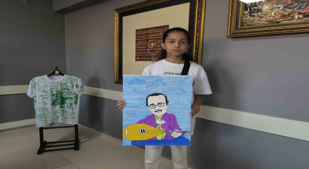 Neşet Ertaşın karakalem resmi ödül getirdi