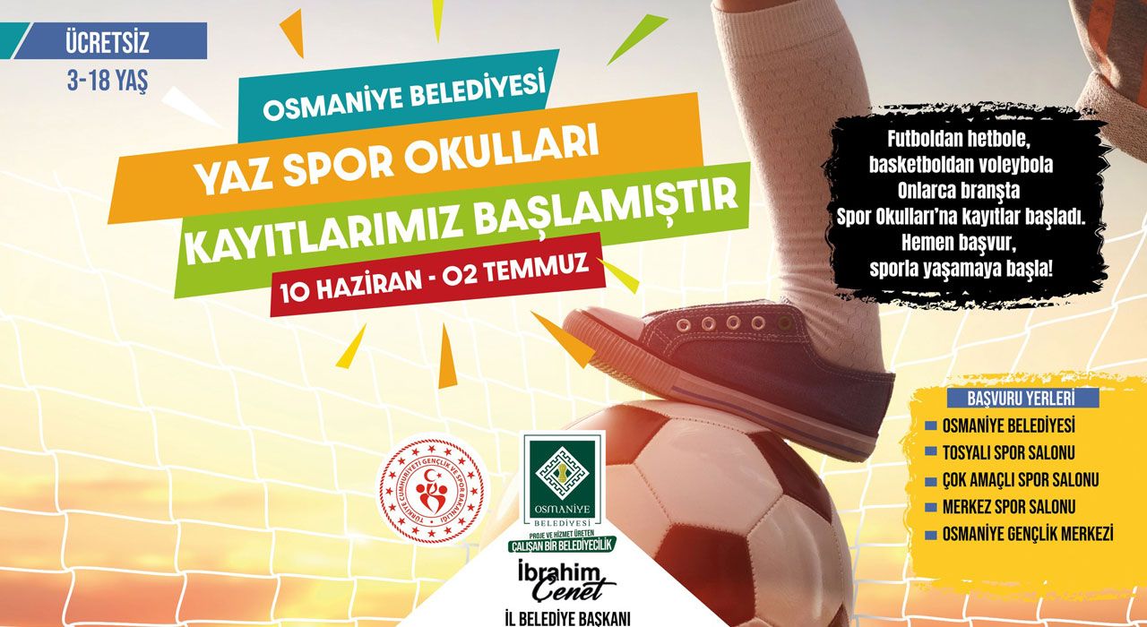 Osmaniye Belediyesi Yaz Spor Okulları Kapılarını Açıyor