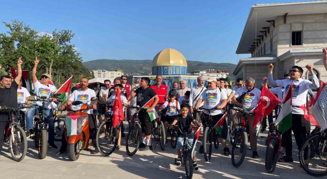 Osmaniyede pedallar Gazzeye destek için çevrildi
