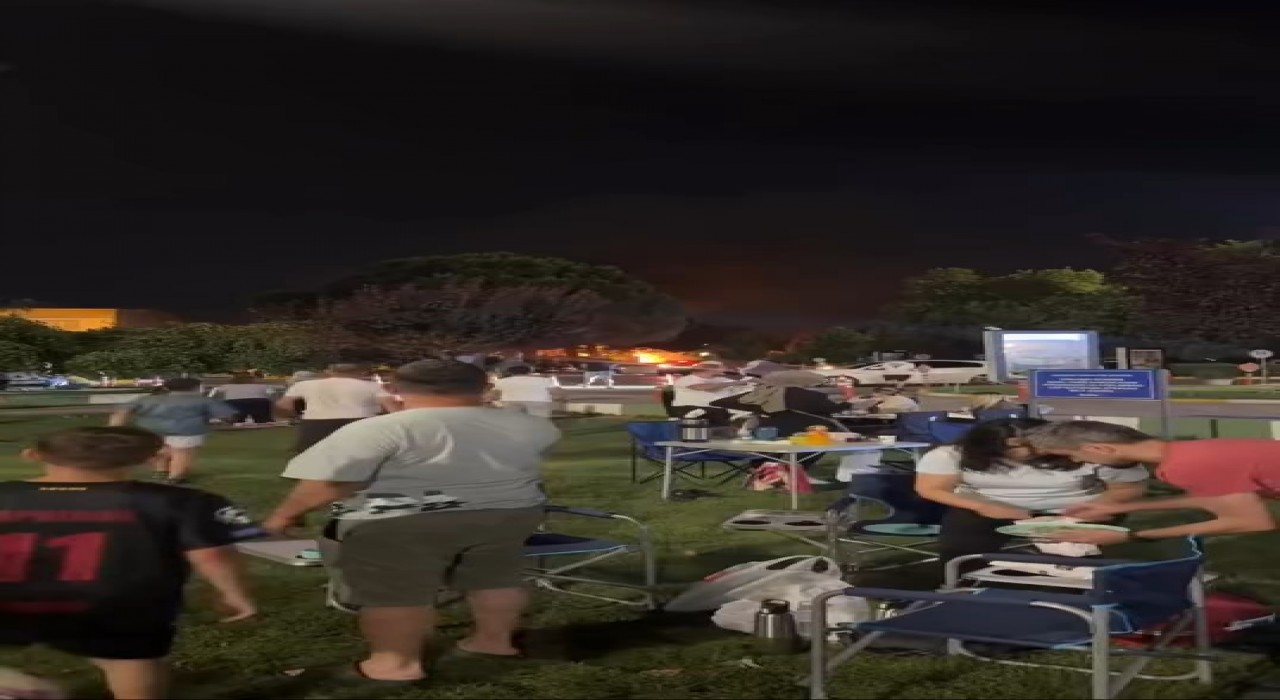 Özdilek Parkta yükselen alevler, serinlemek için gelenlerin tadını kaçırdı