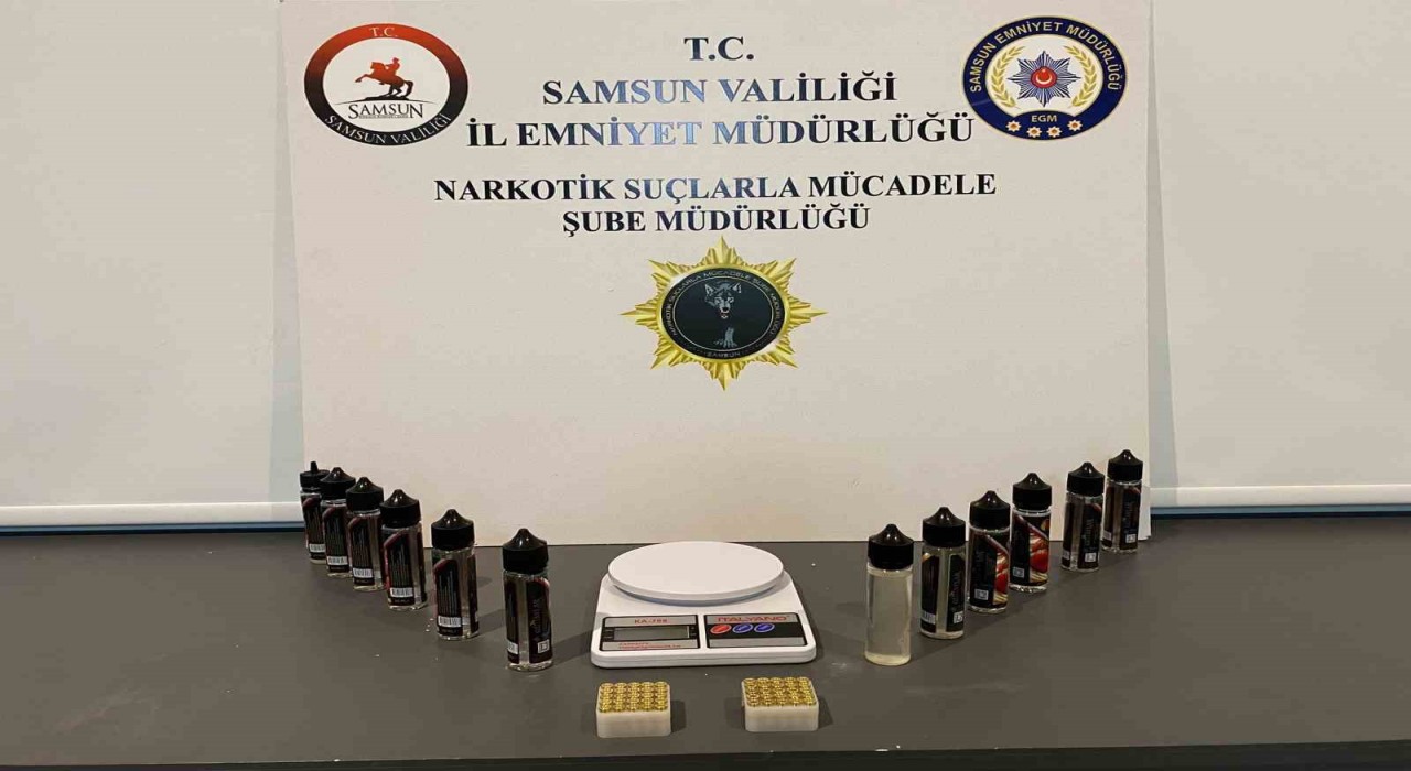 Samsun likit esrar ele geçirildi