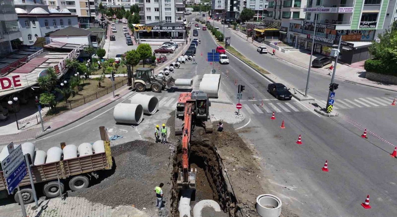Samsunda 2 bin milimetrelik borularla altyapı çalışması