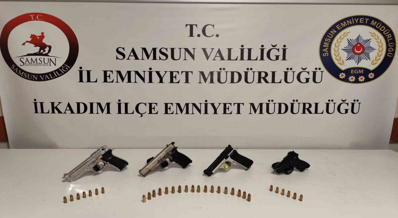 Samsunda 2 kişi ruhsatsız silahlarla yakalandı