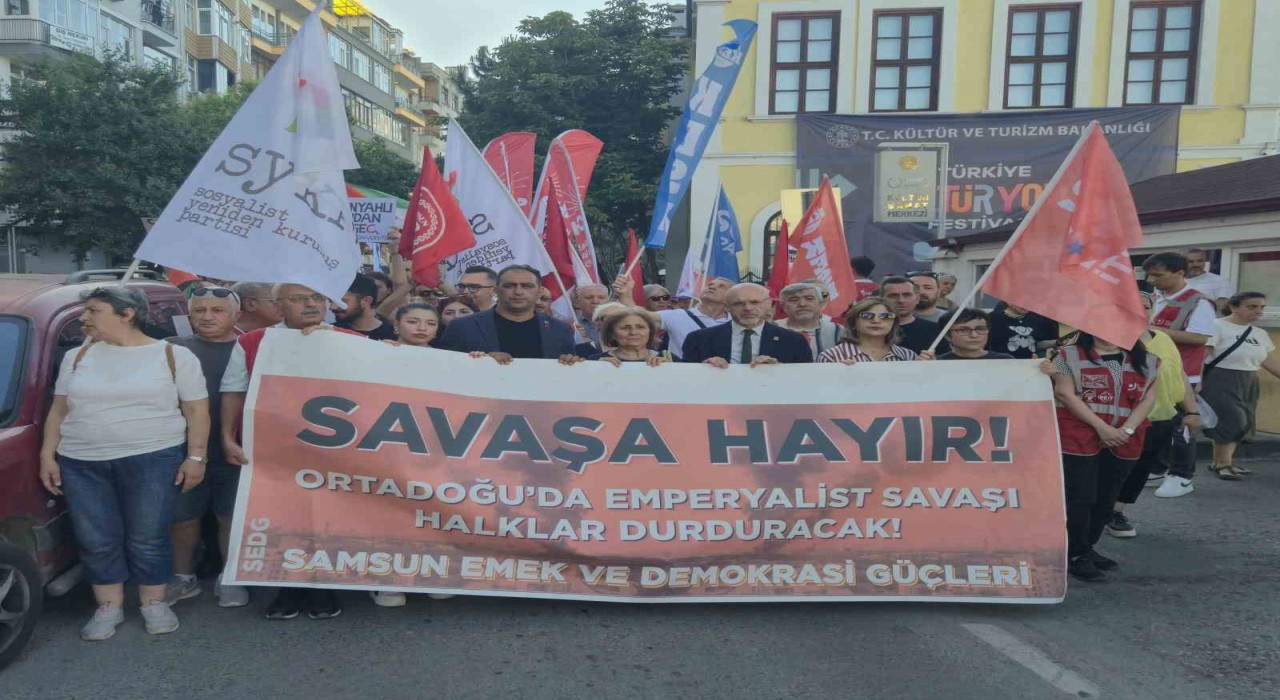 Samsunda savaşa hayır yürüyüşü