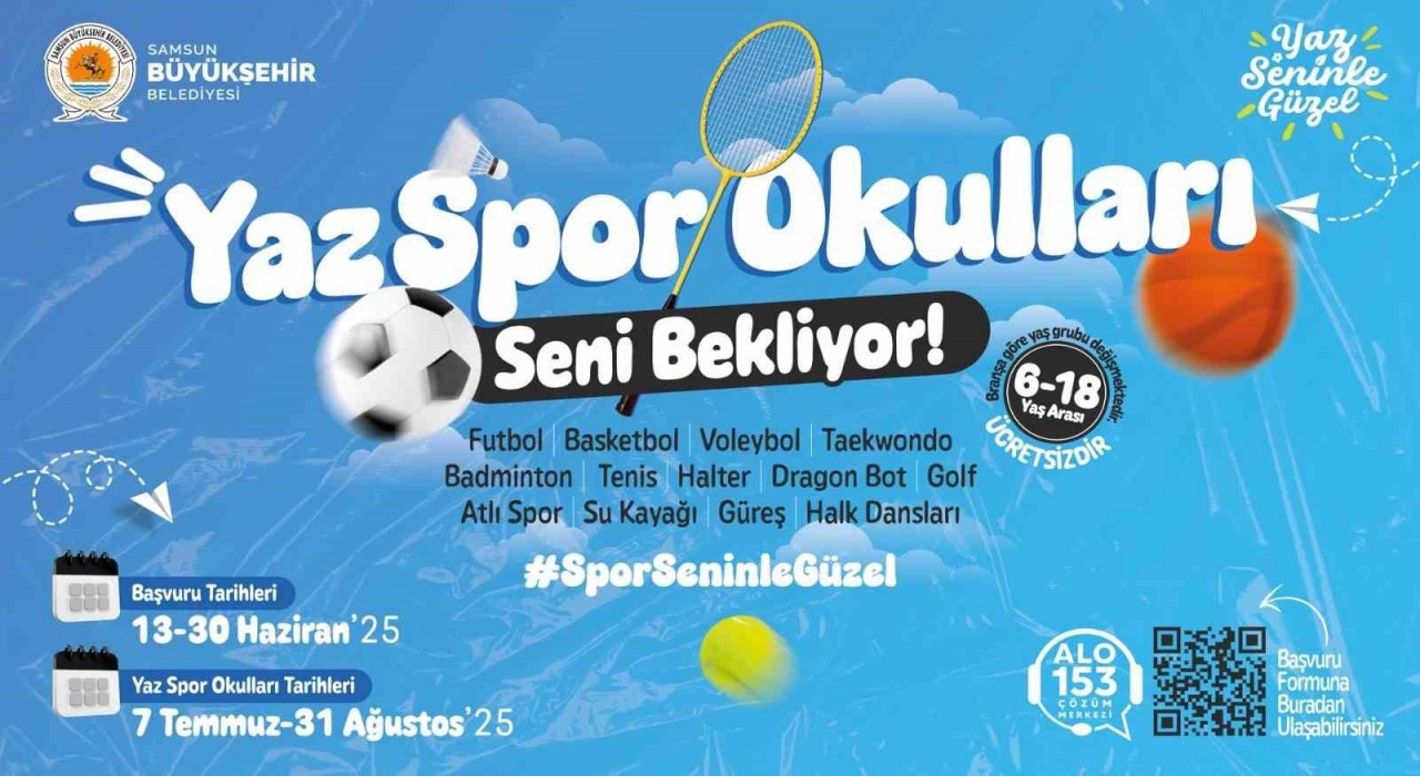 Samsunda yaz spor okulları için başvurular başladı