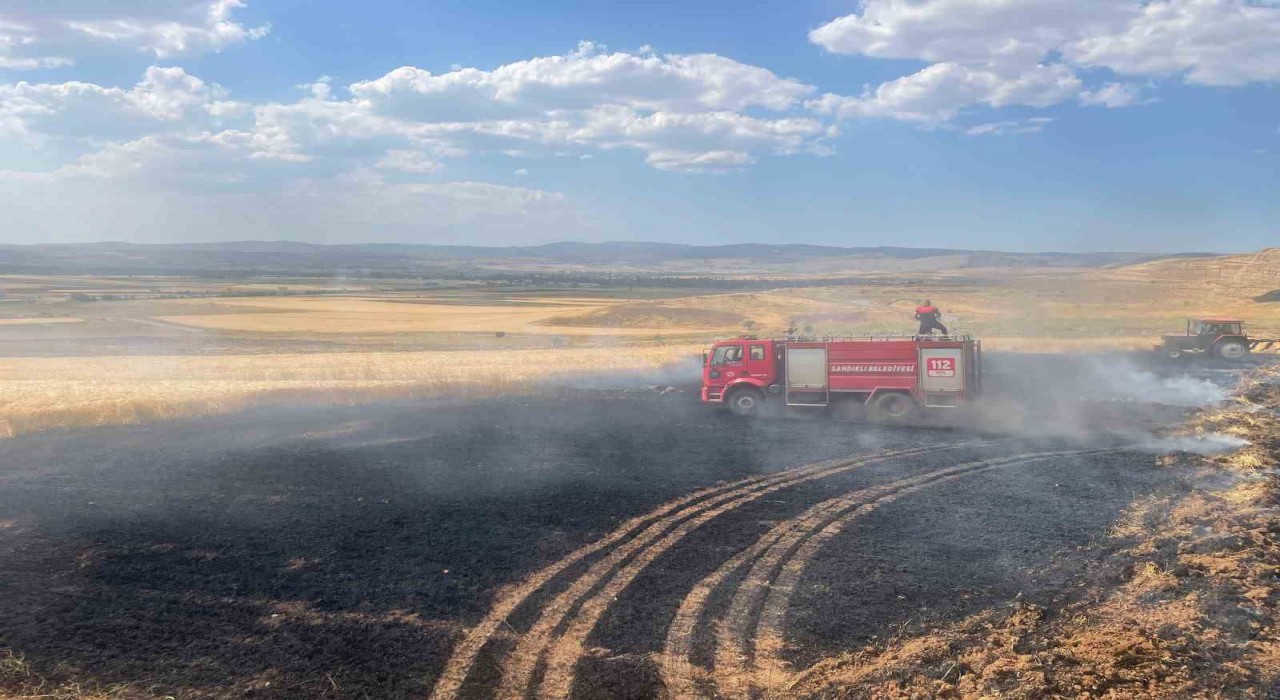 Sandıklıda tarım arazilerinde yangın çıktı