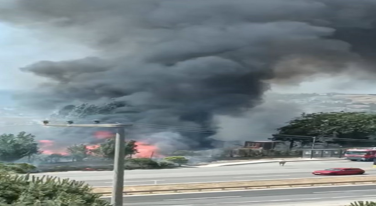 Silivride ot yangını: Bekçi kulübesi kül oldu