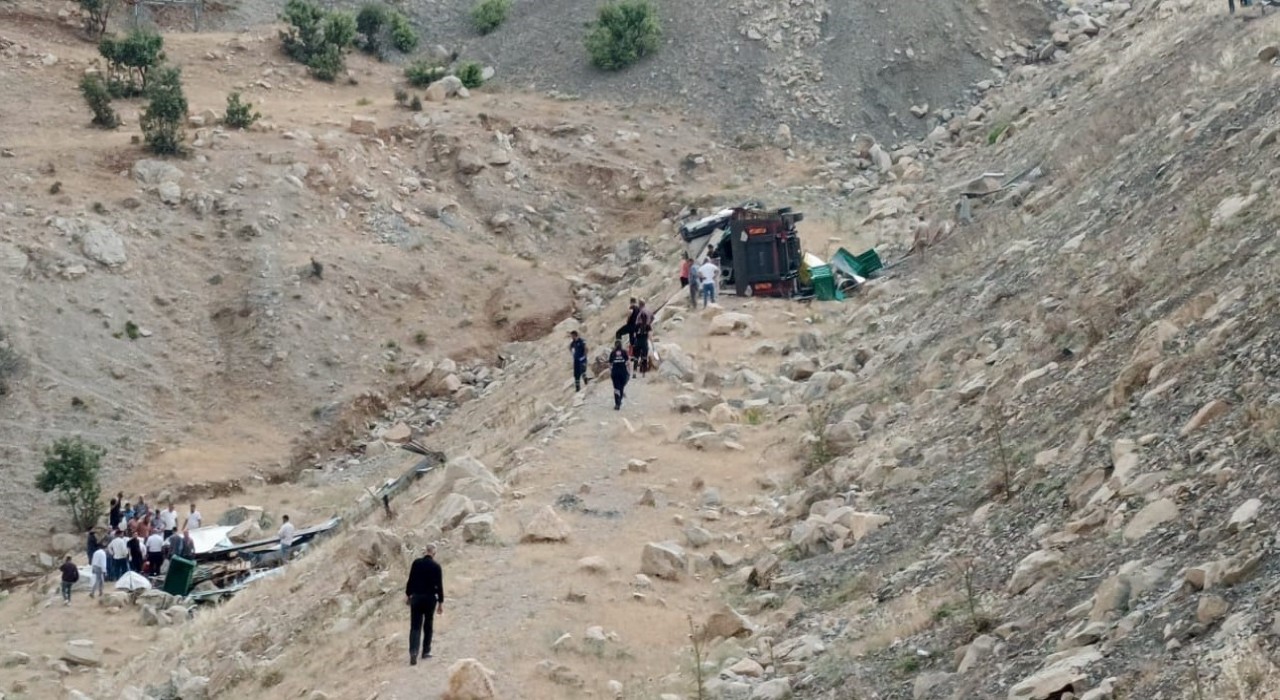 Şırnakta şarampole devrilen tırın sürücüsü yaralandı