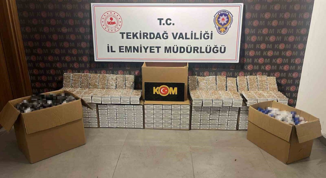Tekirdağda 3 ilçede kaçak tütün ve makaron operasyonu