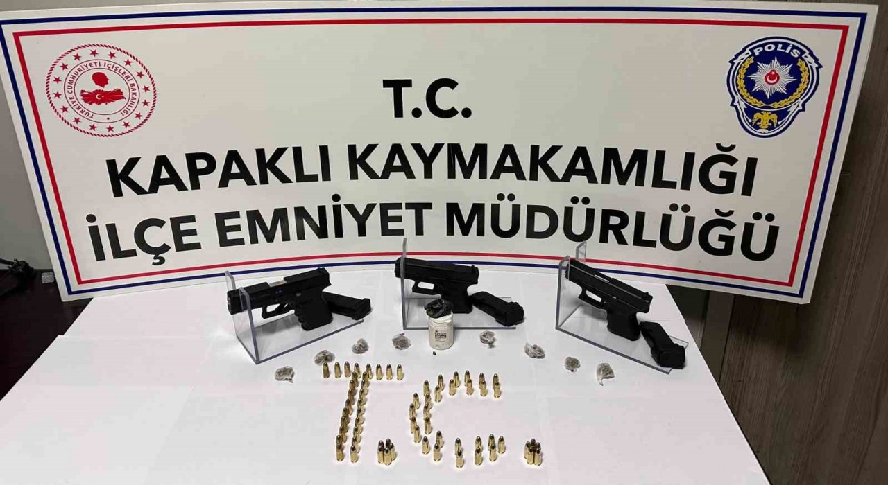 Tekirdağda ruhsatsız tabanca ele geçirildi