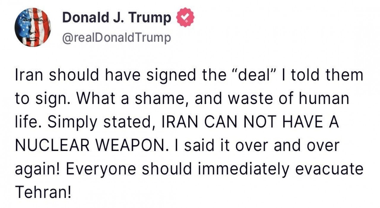 Trump: Herkes Tahranı acilen tahliye etmeli