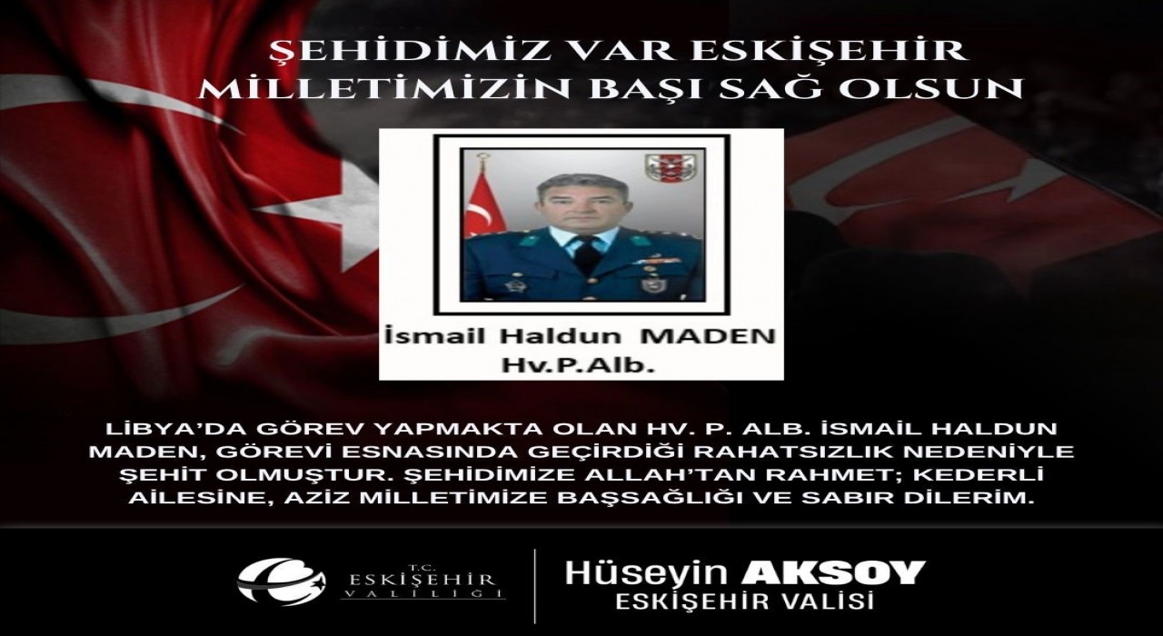Vali Aksoydan şehit için taziye mesajı