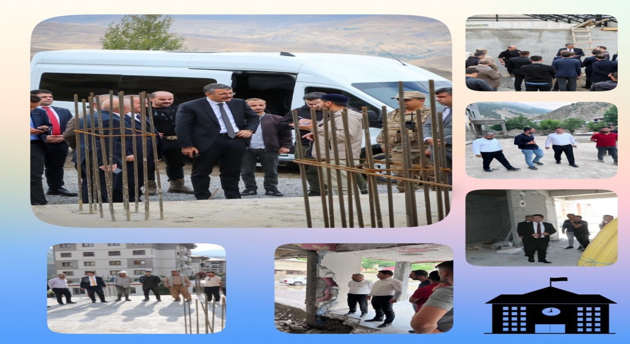 Vali Çelikten okul inşaatlarında inceleme