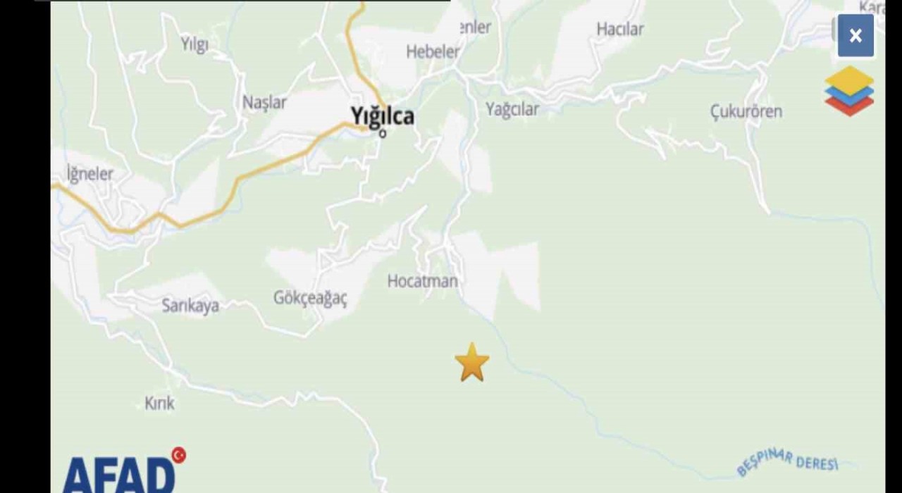 Yığılcada 3.3 büyüklüğünde deprem meydana geldi