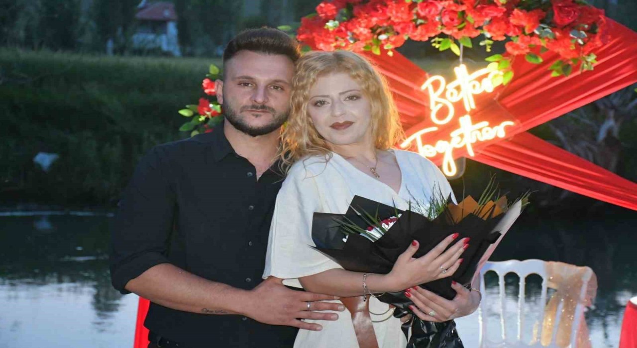 Zamantı Irmağında sürpriz evlilik teklifi