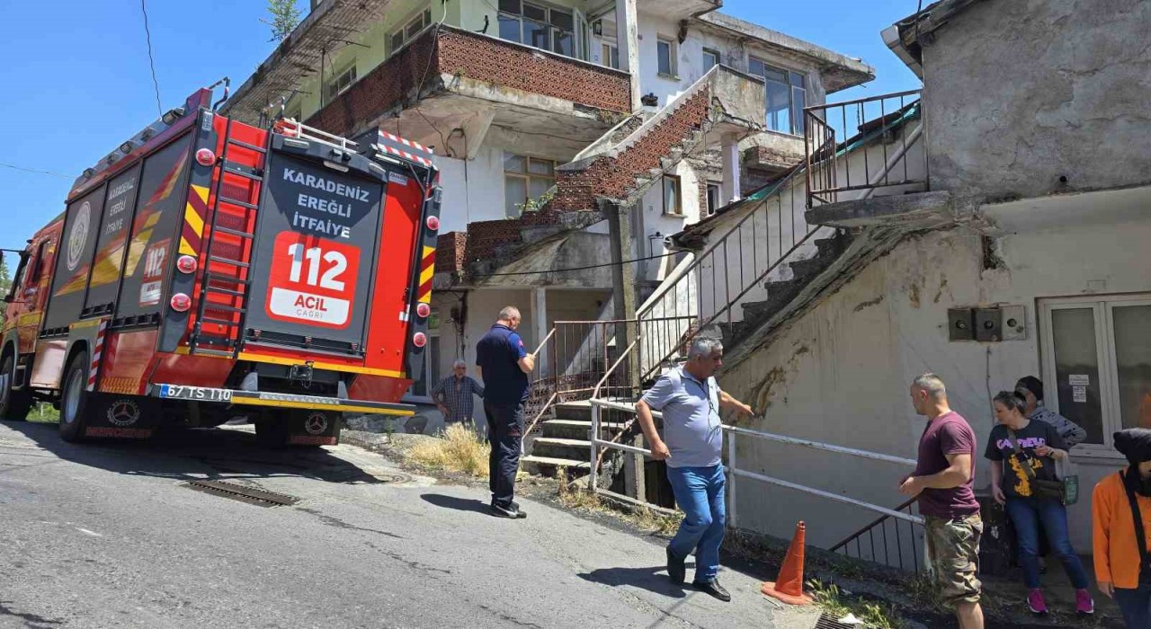 Zonguldakın Ereğli ilçesinde çıkan yangın korkuttu