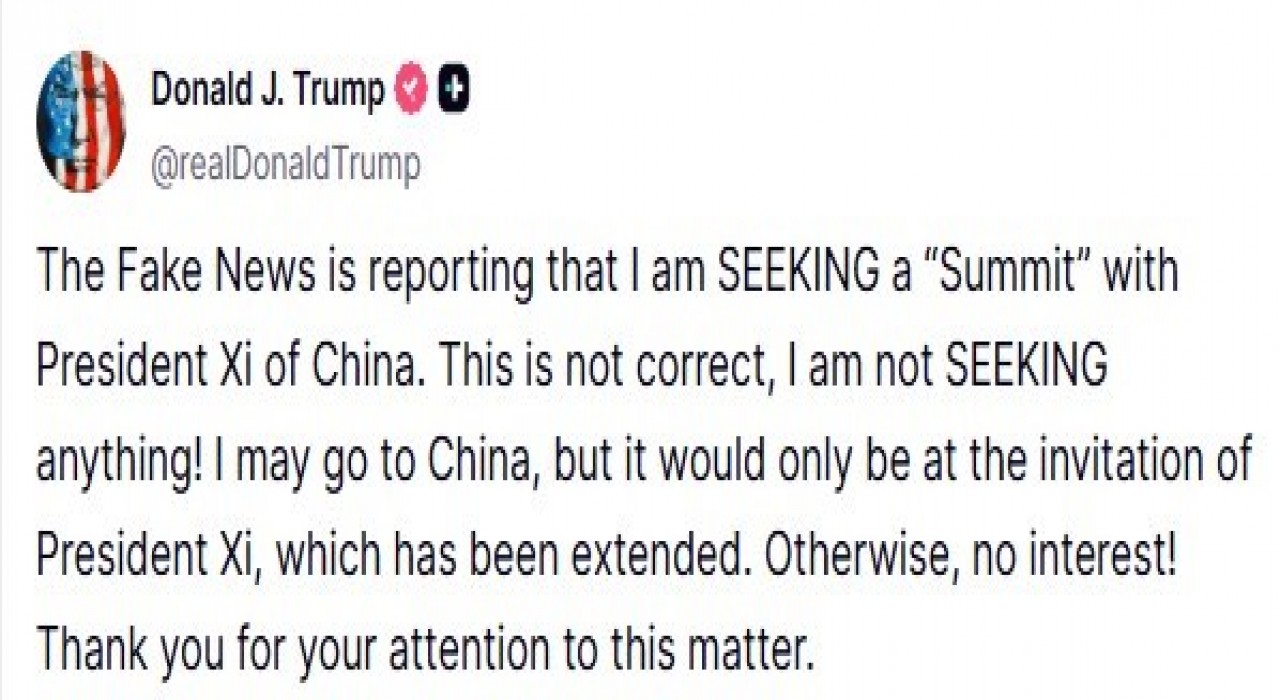 ABD Başkanı Trump Çin Devlet Başkanı Xi ile toplantı arayışında olduğunu yalanladı