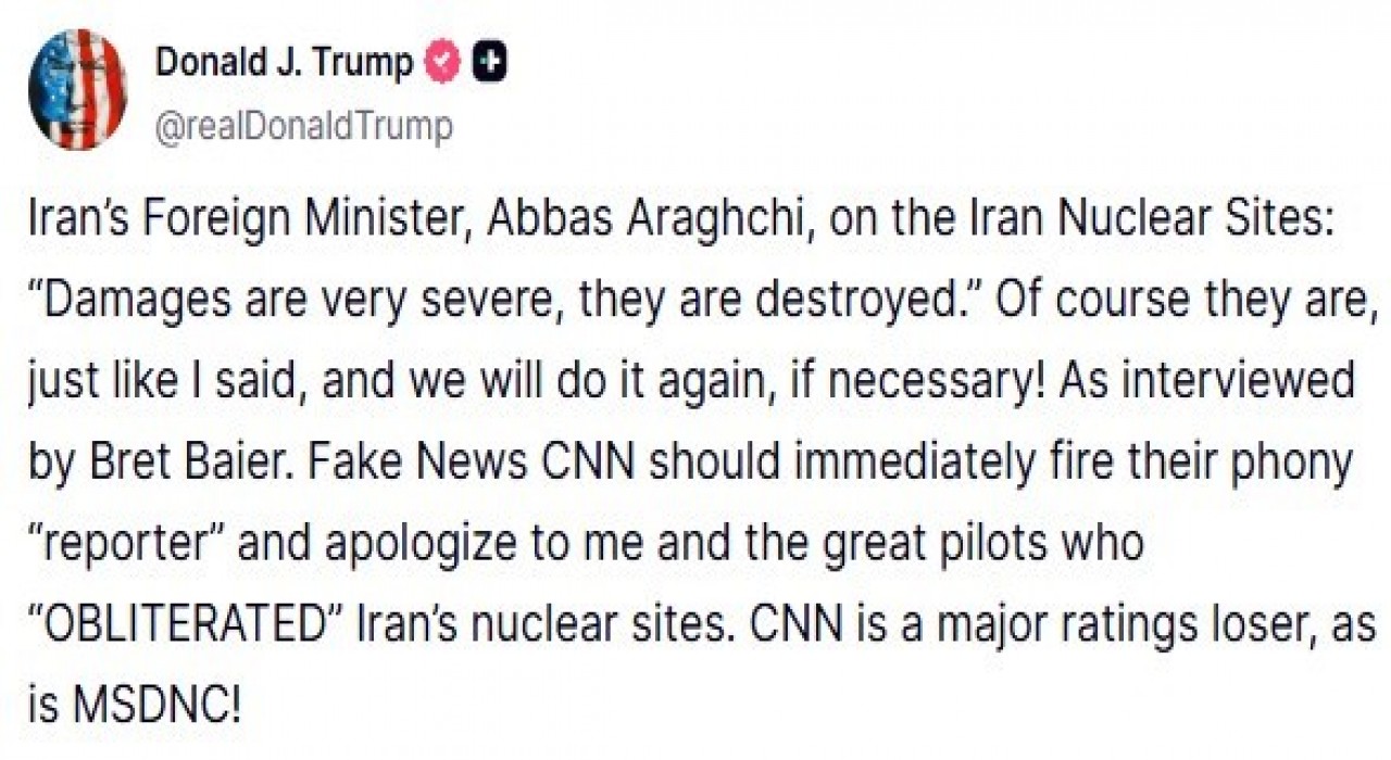 ABD Başkanı Trumptan İranın nükleer tesislerini hedef alan saldırılarla ilgili açıklama: Gerekli olması halinde bunu tekrar yaparız