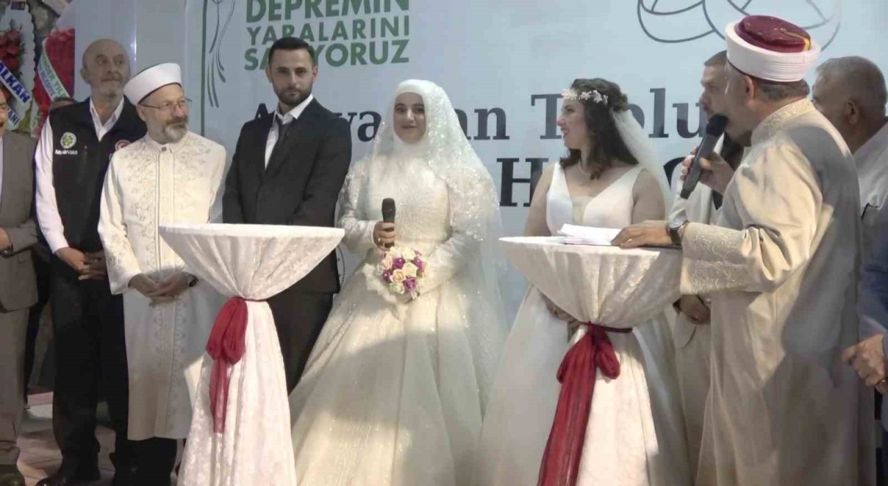 Adıyamanda 100 depremzede çiftin nikahı kıyıldı