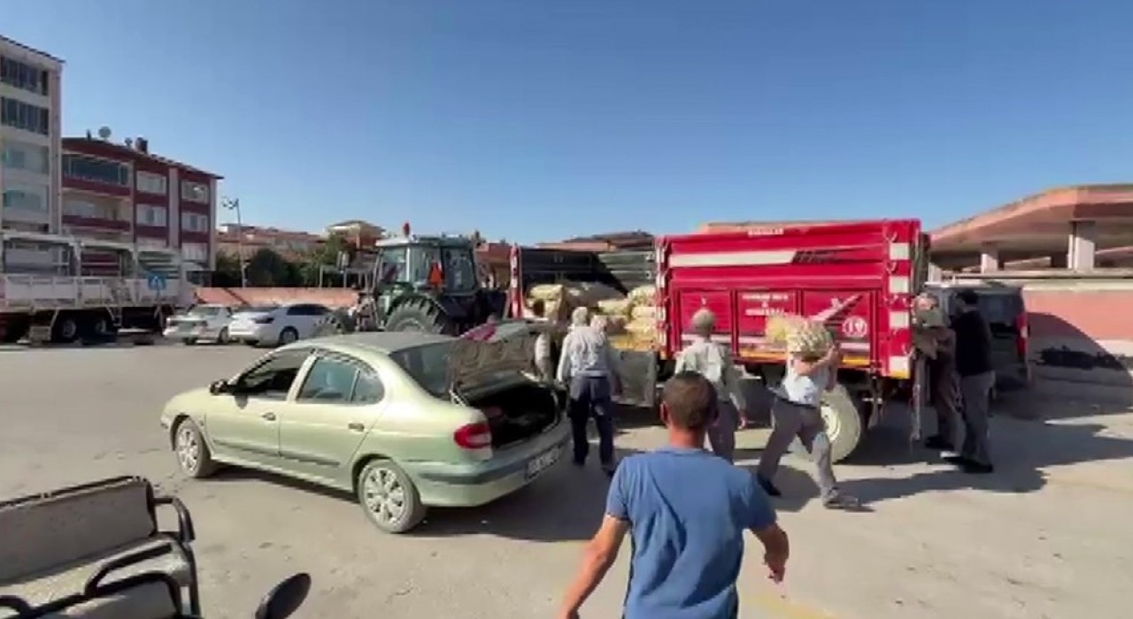 Amasyada genç çiftçi, 8 ton patatesi halka ücretsiz dağıttı