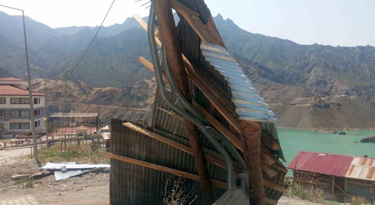 Artvinde fırtına ve sağanak yağış tahribata yol açtı