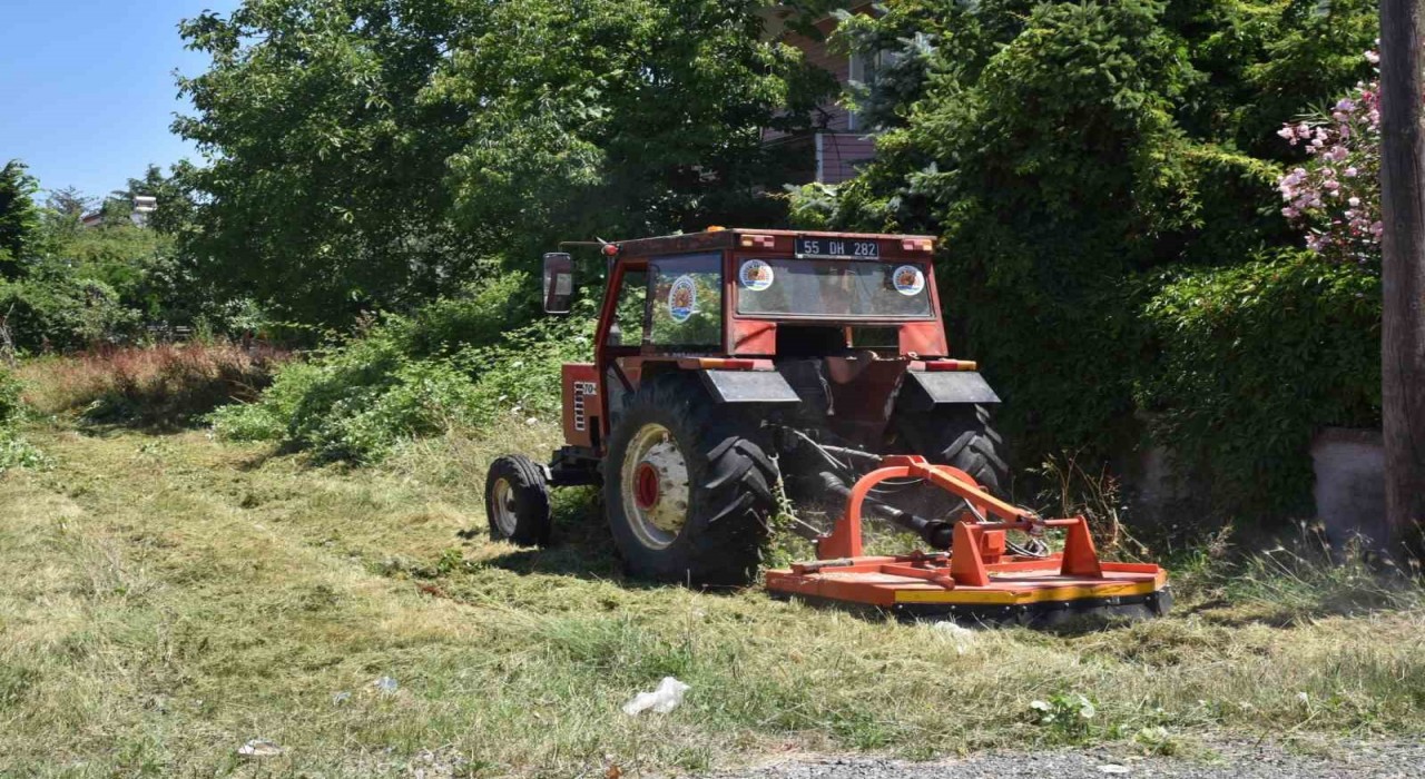 Atakumda yeşil alanlarda bakım çalışması