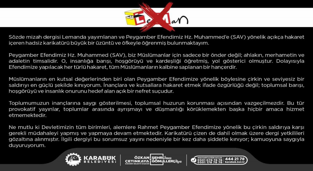 Başkan Çetinkayadan Leman Dergisine sert tepki