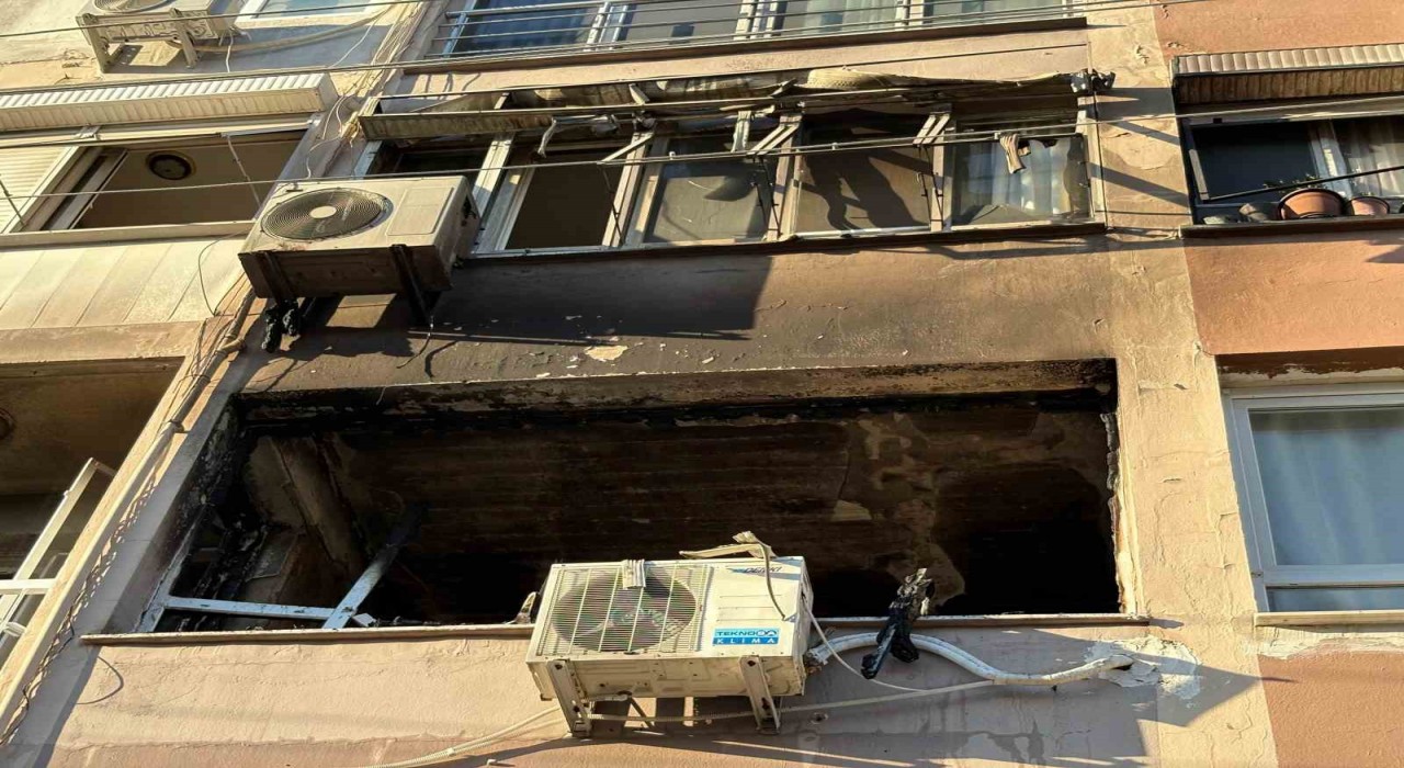 Bayraklıda apartmanda yangın paniği
