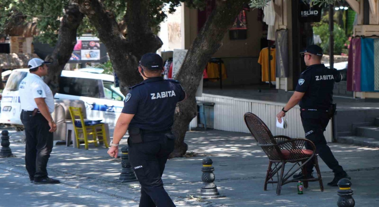 Bodrumda zabıta ekiplerinden işgaliye denetimi