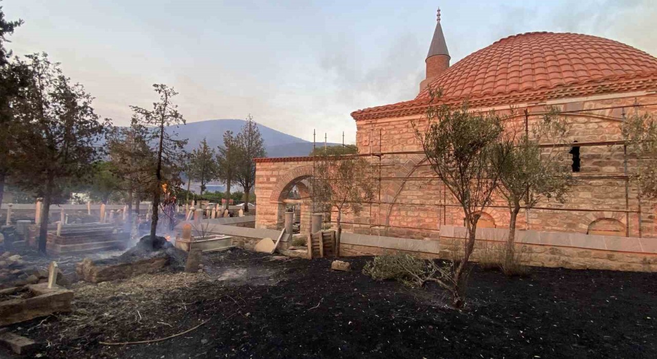 Çanakkaledeki orman yangınında tarihi mezarlar zarar gördü