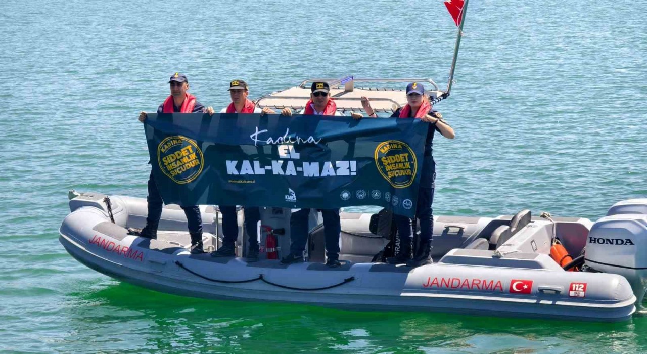 Çekerek Barajında Jandarmadan anlamlı mesaj Kadına el kalkmaz