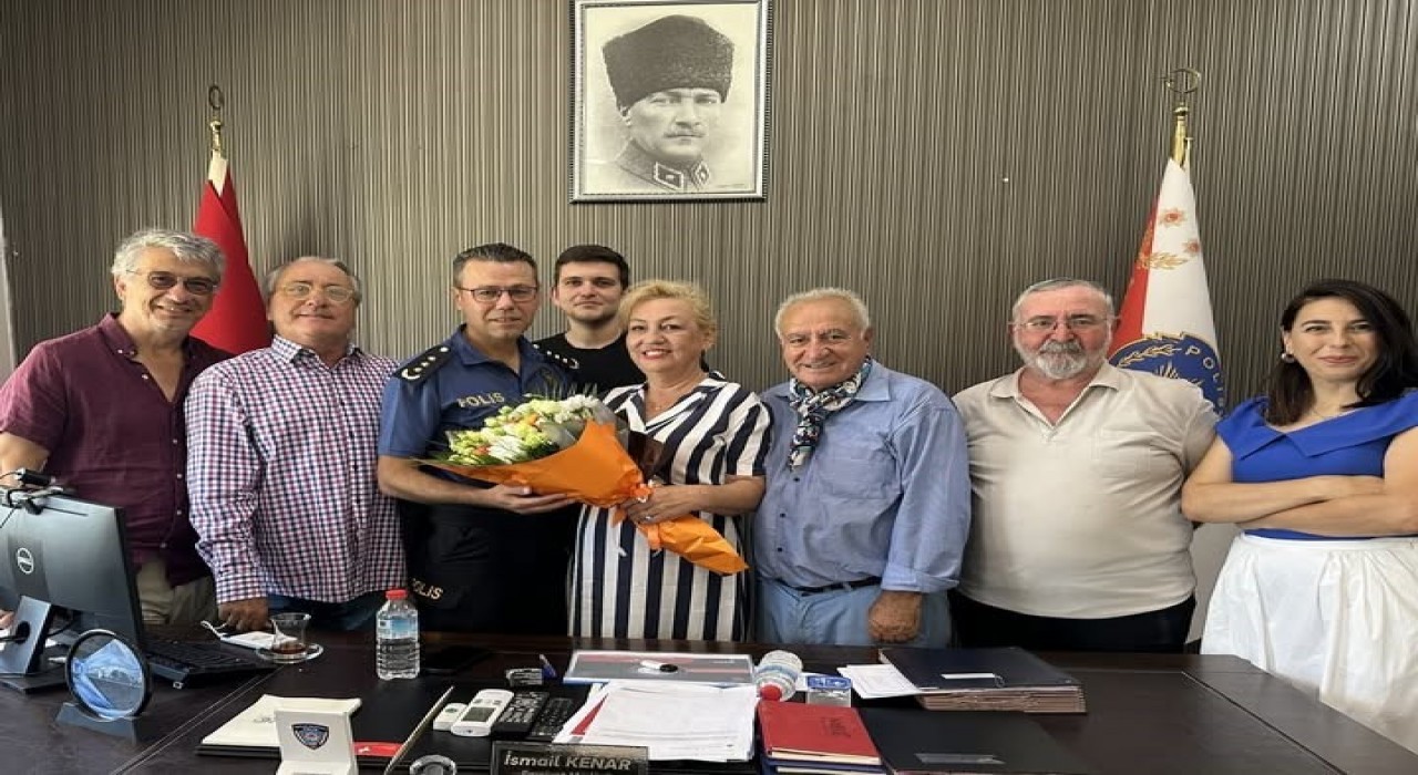 Çeşmeli gazetecilerden Emniyet Müdürü Kenara ziyaret