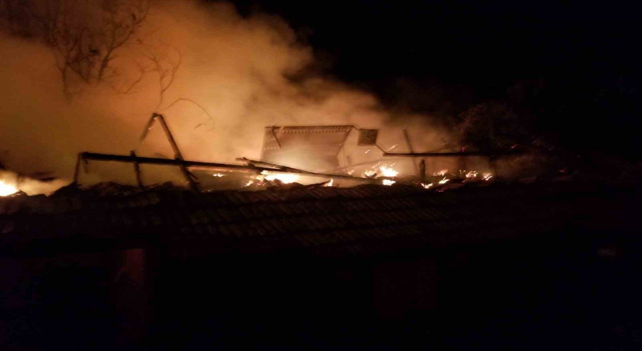 Çorumda çıkan yangında 2 ev, 2 garaj ve 1 ahır kül oldu