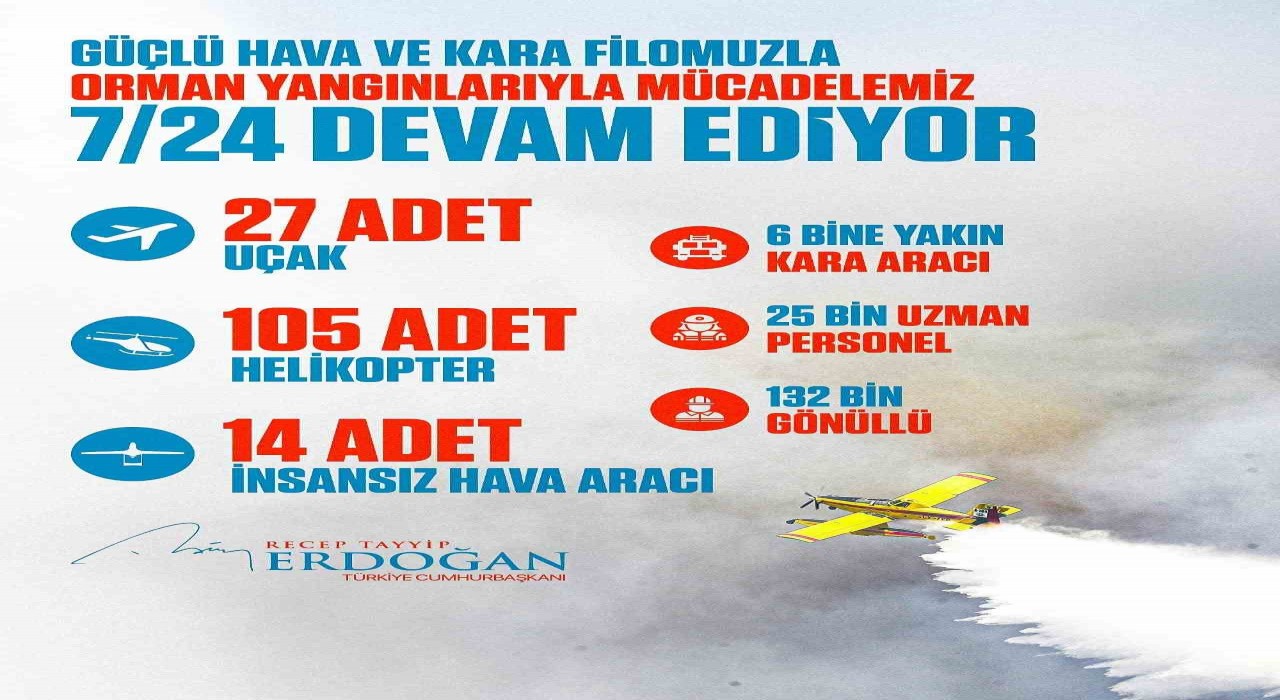 Cumhurbaşkanı Erdoğandan orman yangınlarıyla ilgili paylaşım