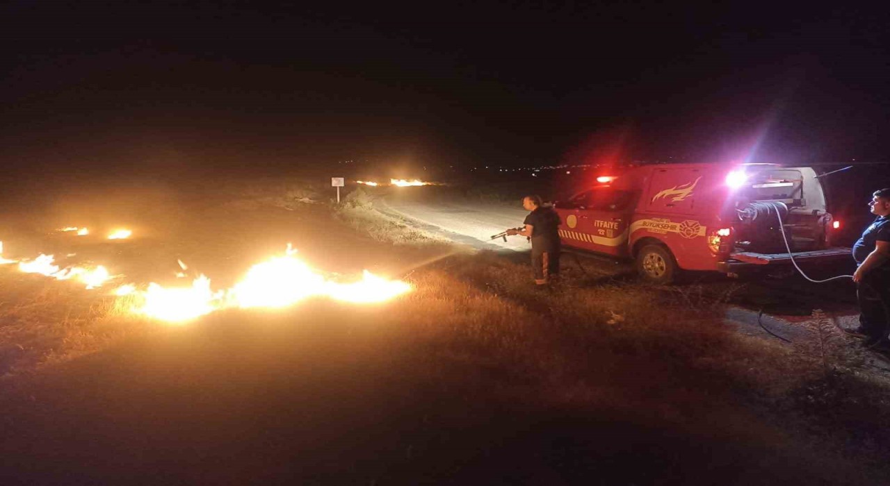 Darendede ot yangını