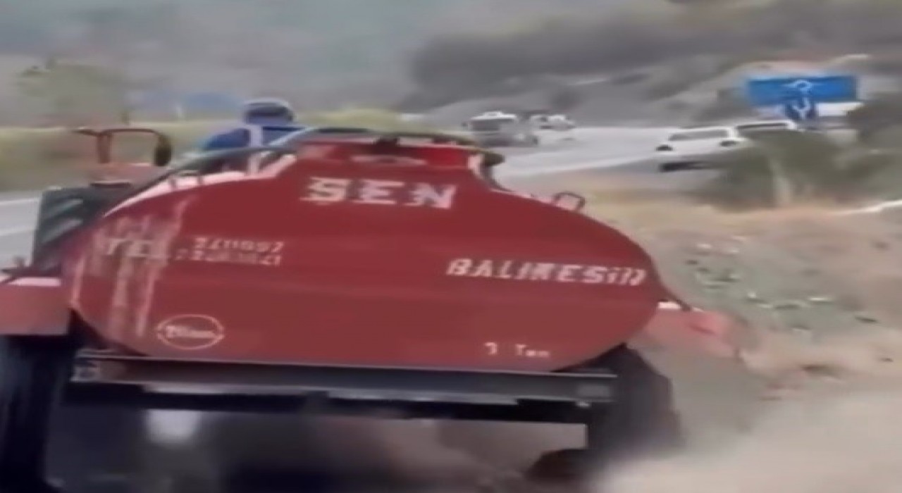 Dayanışmanın en güzel görüntüleri...Yangına jant üzerinde gitti