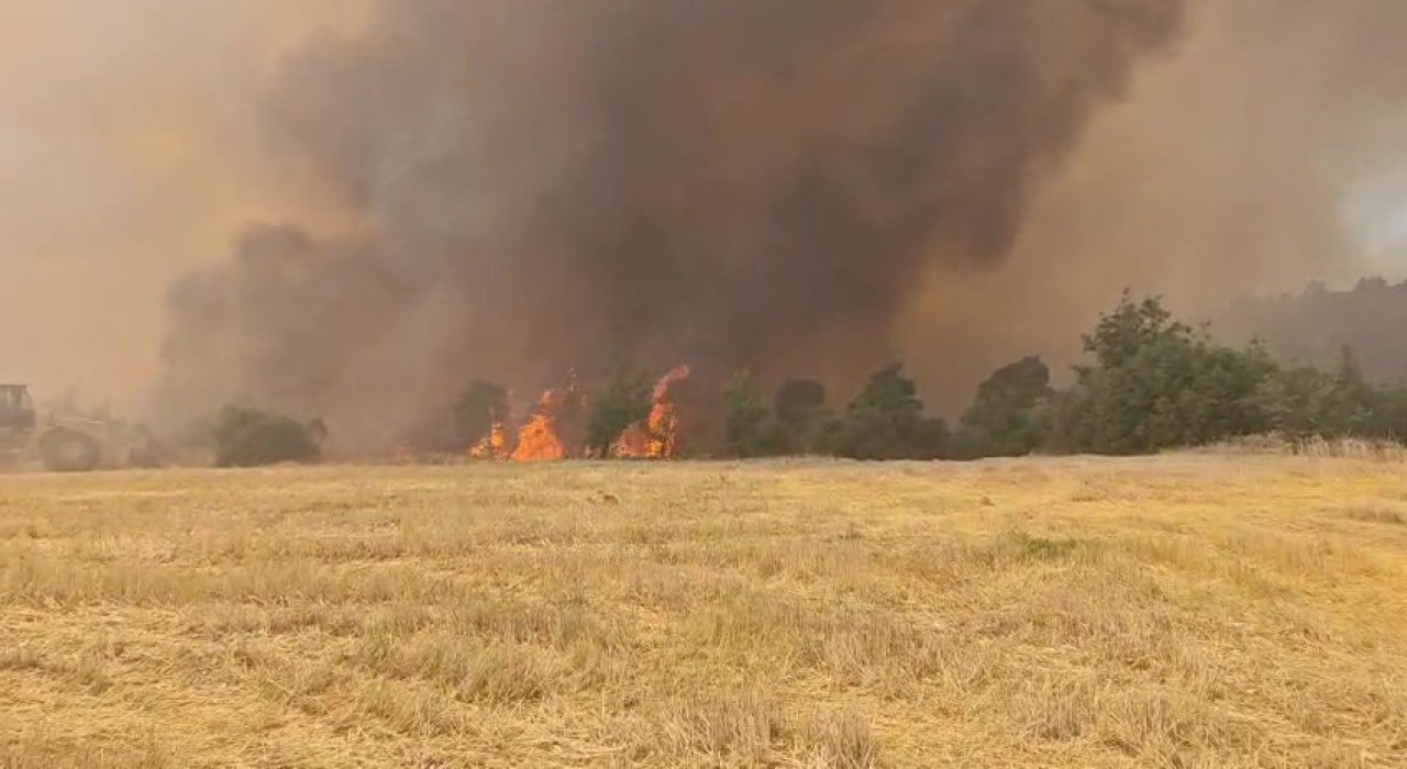 Denizlide devam eden orman yangınına havadan ve karadan müdahale sürüyor