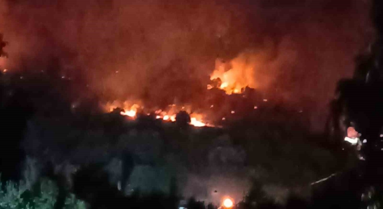 Dikilide orman yangını: Çanakkale yolu ulaşıma kapatıldı