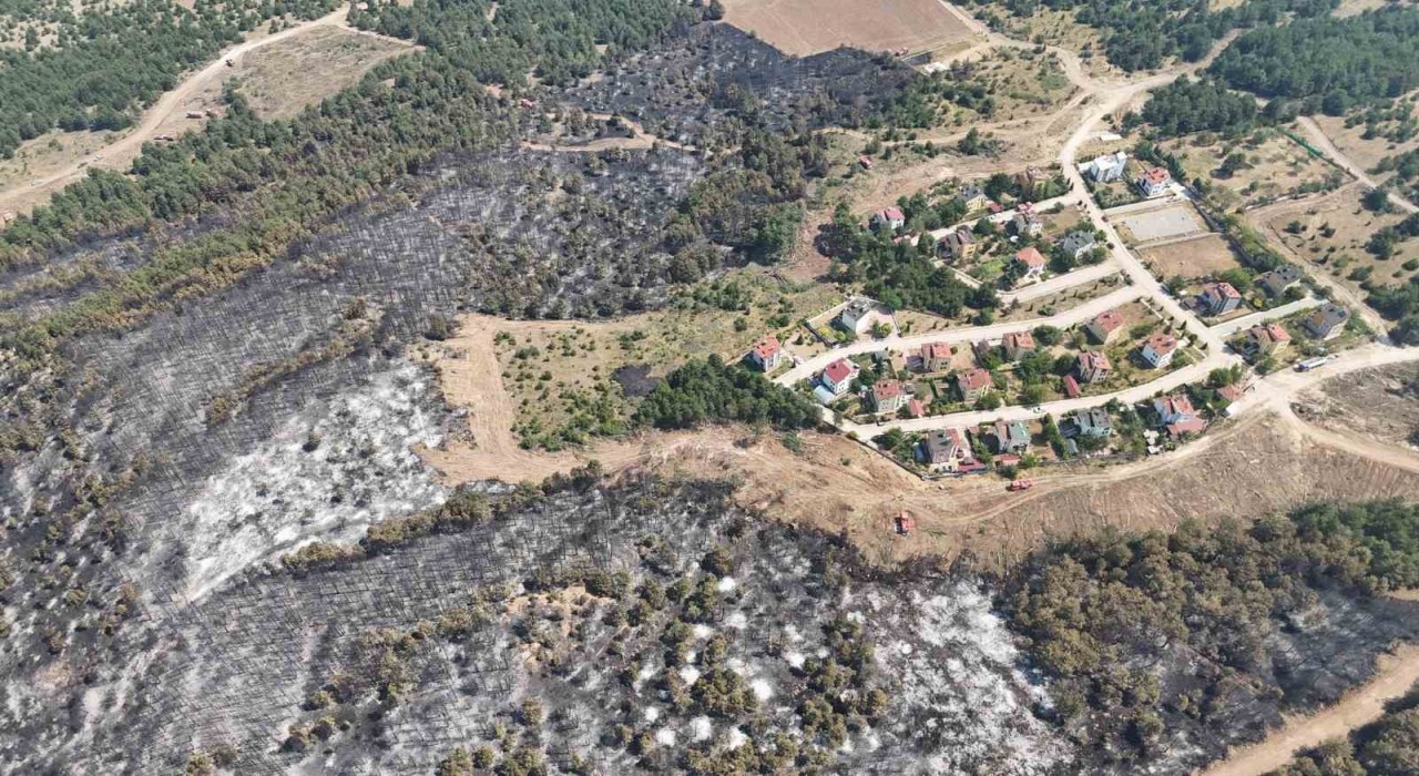 Dron görüntüleri yangın tehlikesinin boyutunu gösterdi