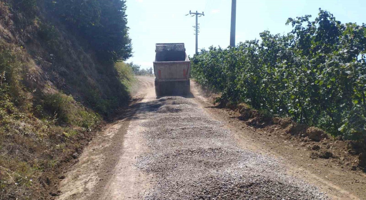 Düzcede köy yollarında bakım sürüyor