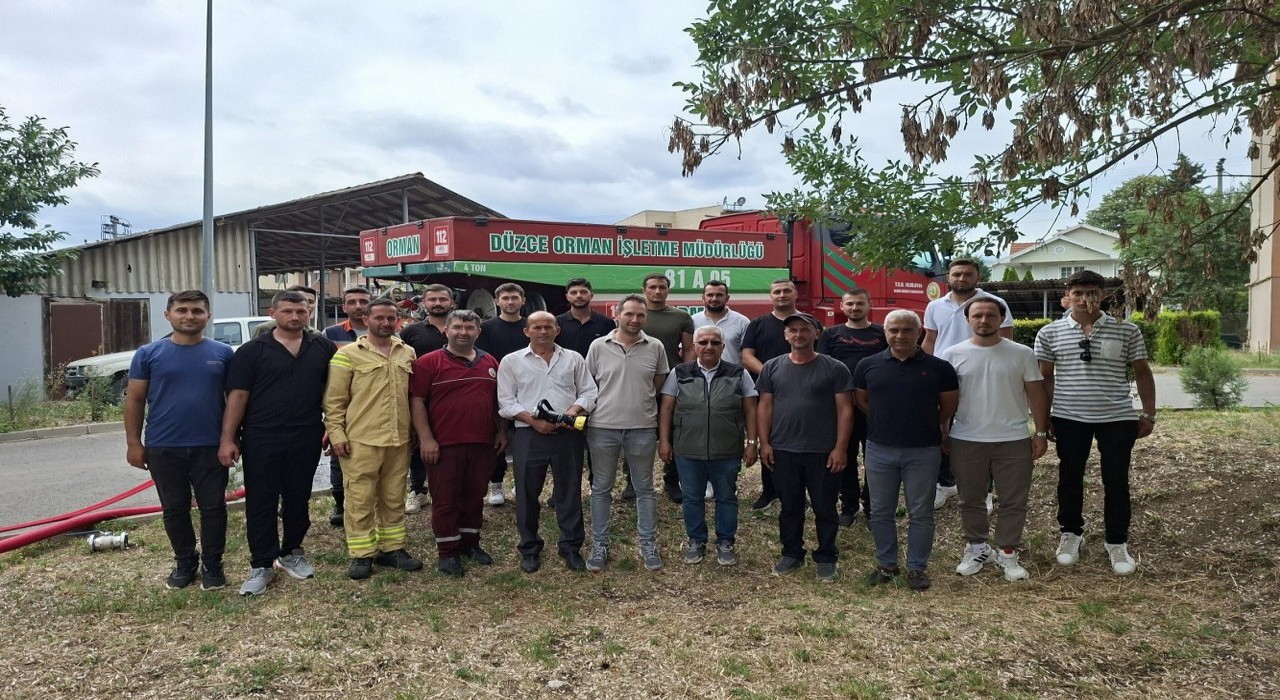 Düzcede yeni yangın işçileri ve operatörlere eğitim