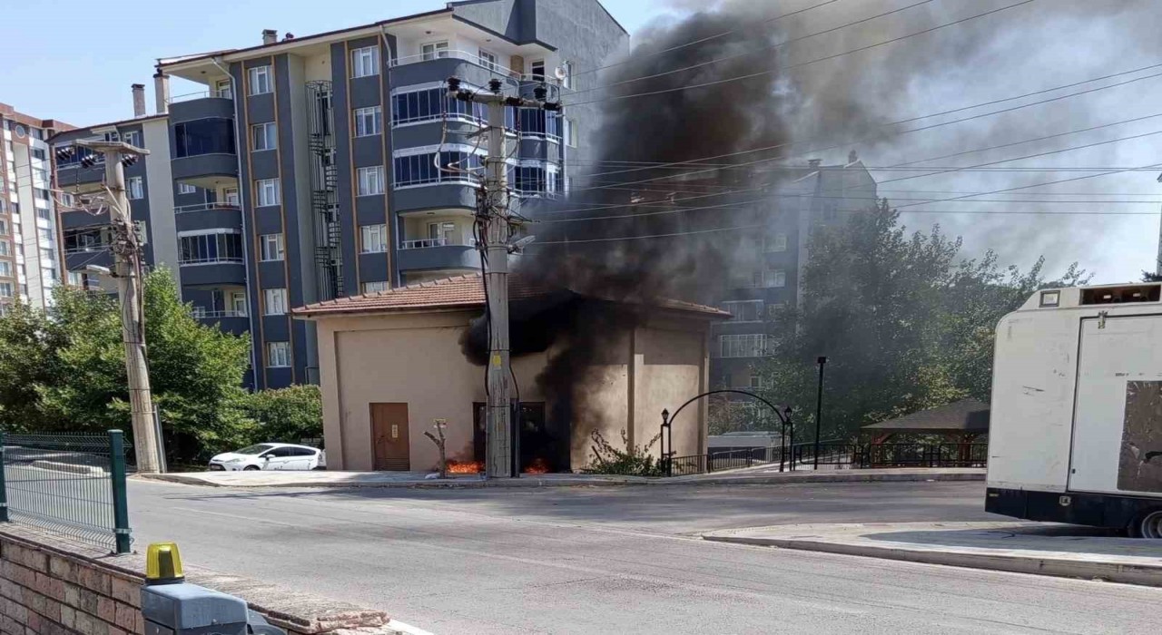 Edirnede trafo binasında yangın paniği