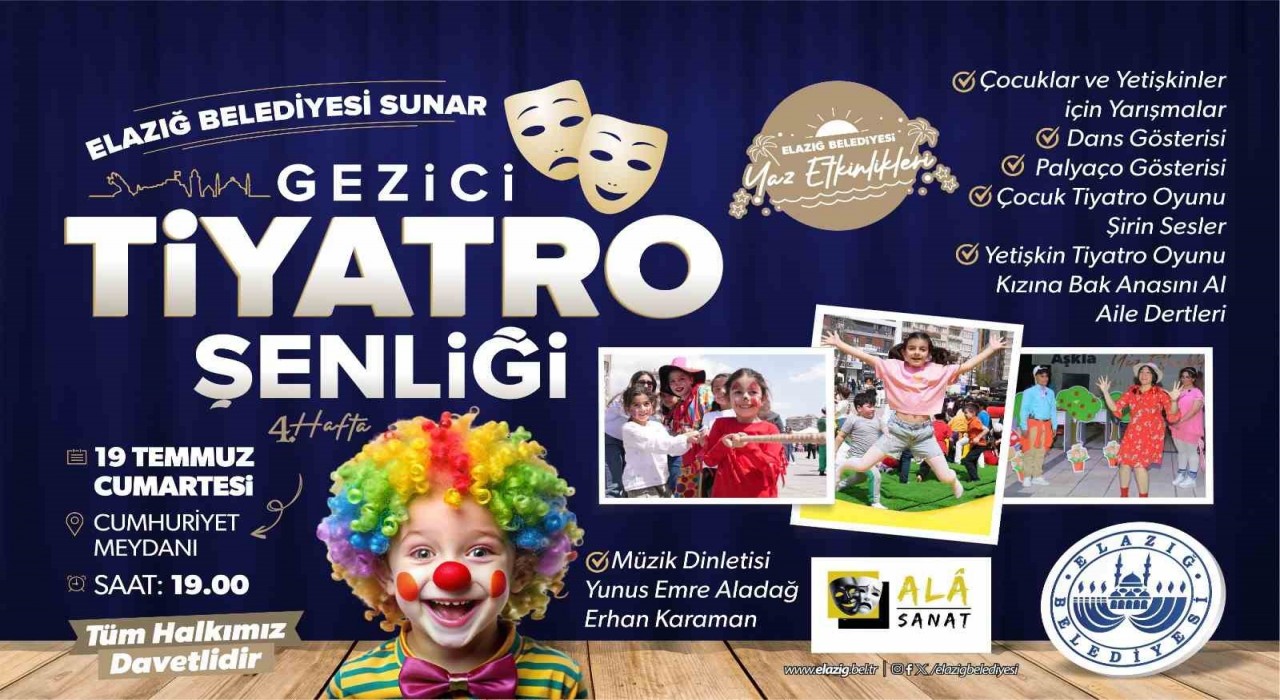 Elazığda gezici tiyatro şenliği gösterileri ve kadın kürsübaşı konseri düzenlenecek