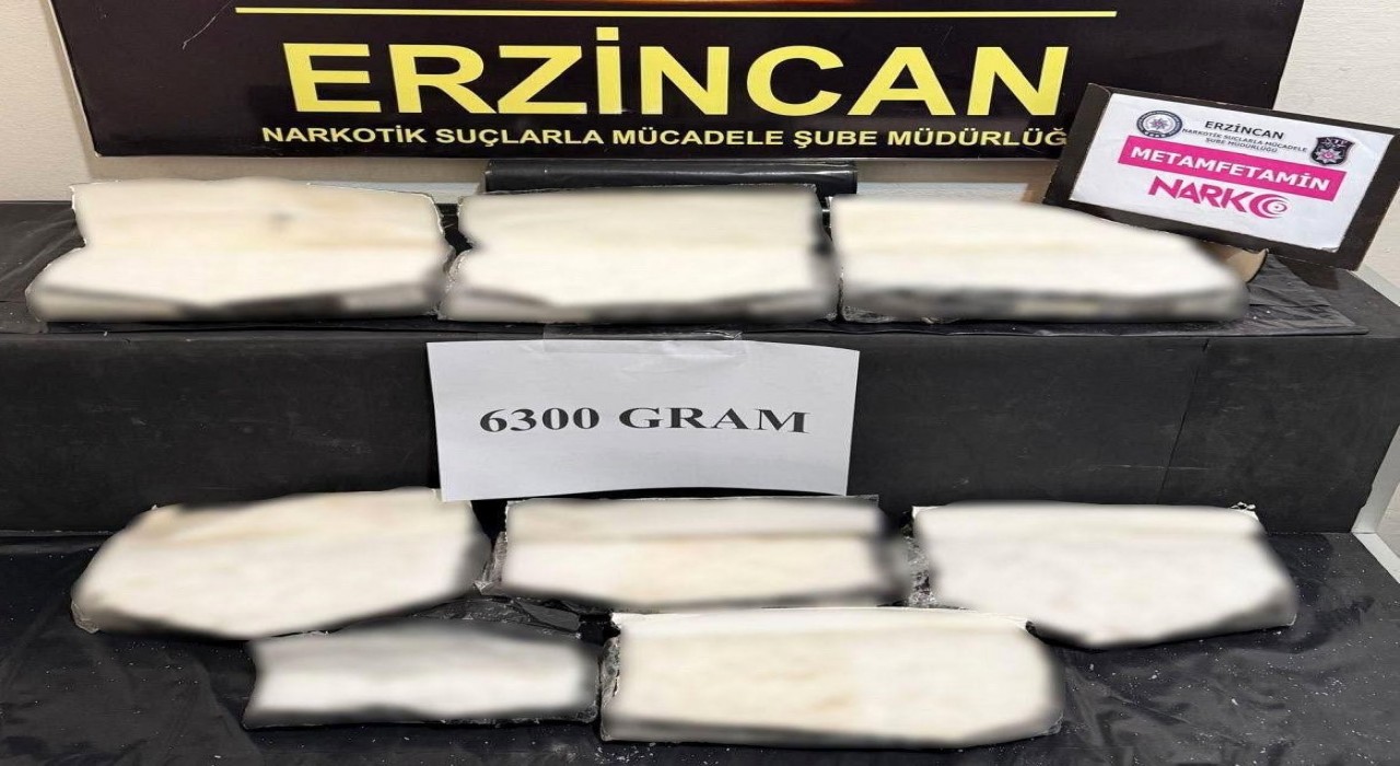 Erzincanda 6 kilo 300 gram metamfetamin ele geçirildi