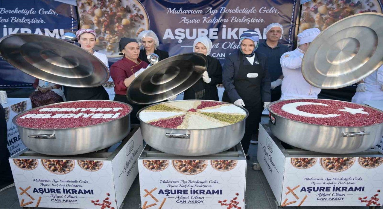 Esenyurtta aşure bereketi: 17 bin kişiye aşure ikram edildi