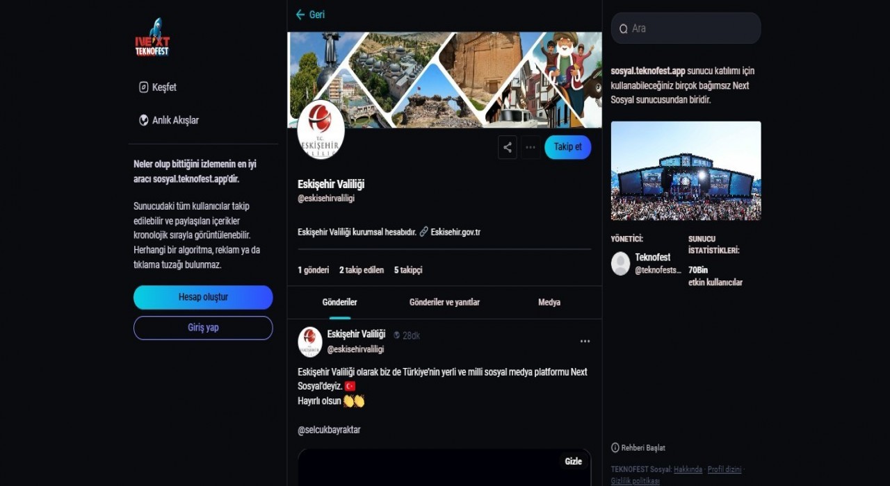 Eskişehir Valiliği, NEXT Sosyali ilk kullanan valiliklerden biri oldu